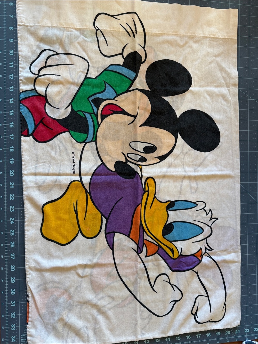 Vintage Disney Mickey & Donald pillow case -